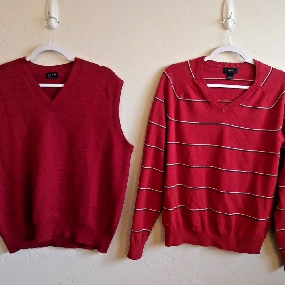2 Pc Sweater & Vest Brooks Brothers "346" Como Red